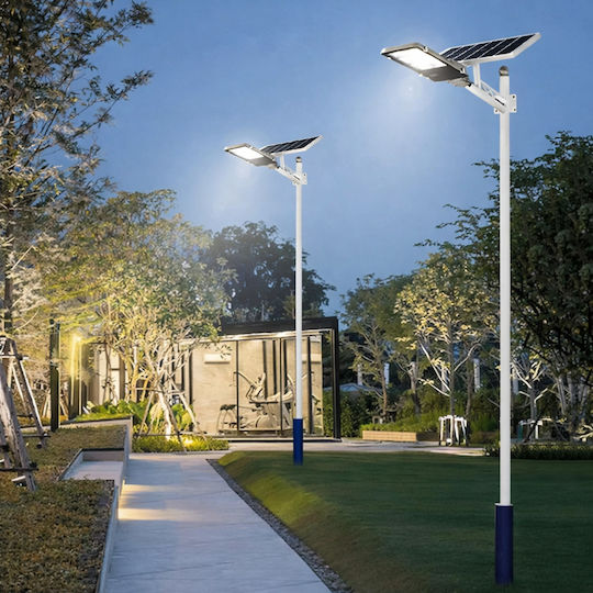 Lampă Solară de Stradă 300W 4200lm Alb Cald 3000K cu Senzor de Mișcare Fotocelulă și Telecomandă IP67 35x29cm