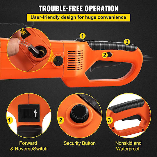 Vevor Mașină Portabilă de Filetat 2300w 220v Eu Filetator Electric Pentru Țevi 1/2"–2" 6 Filiere Incluse 22 Rpm Motor din Cupru Sistem Reversibil Cutie de Transport Țevi Metalice Galvanizate din Plastic Profesional