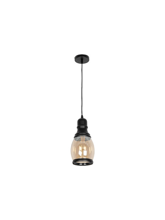 GloboStar Oliver Pendant Ceiling Light Honey with E27 Socket 14x14x30cm
