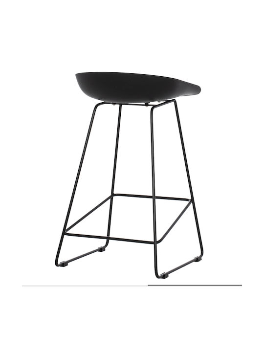 Barhocker Mit Rückenlehne Aus Polypropylen Naila Schwarz 2Stücke 44x44x74cm