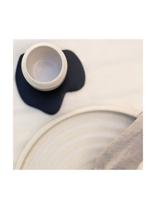 Salt & Pepper Round Glass Black Coaster 10cm 4 Pieces