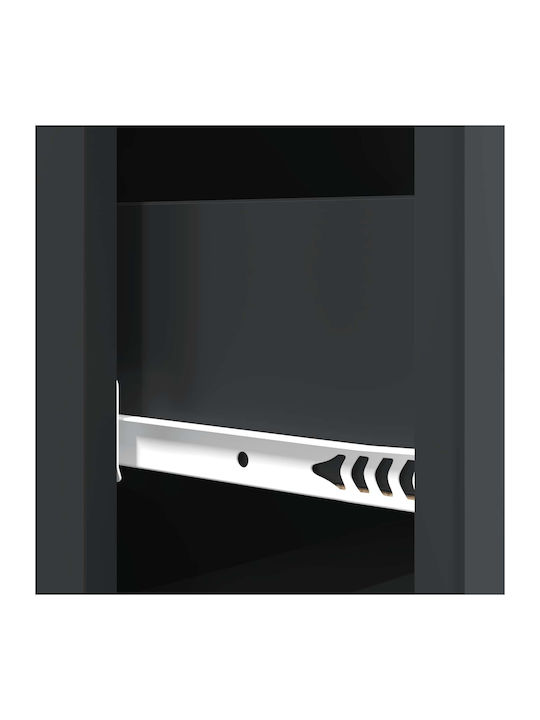 vidaXL Kommode Schlafzimmer aus Holz & Metall Schwarz 33x34.5x90cm