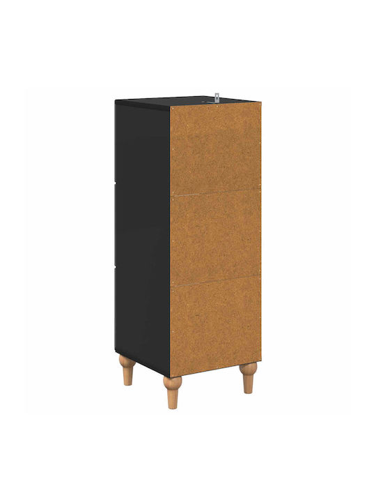vidaXL Kommode Schlafzimmer aus Holz & Metall Schwarz 33x34.5x90cm