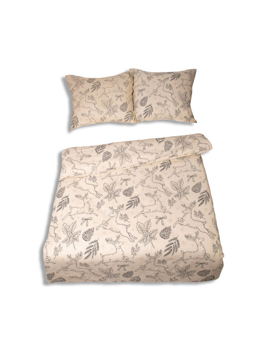 Matex Duvet Cover Set Cotton Queen with 2 Pillowcases 220x200 White