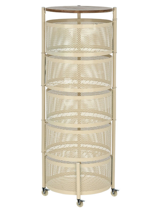 Estia Allure Troler Bucătărie Metalic cu 5 Rafturi Bej 30x30x84cm