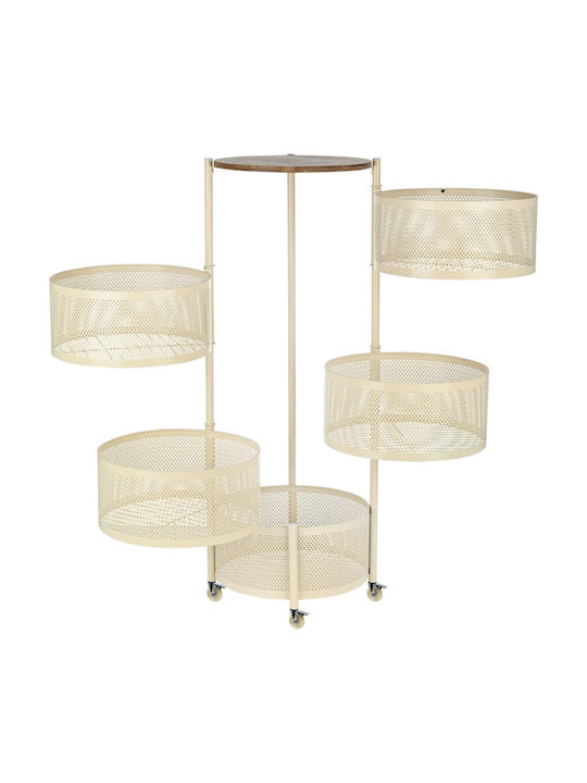 Estia Allure Troler Bucătărie Metalic cu 5 Rafturi Bej 30x30x84cm