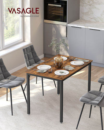 Metallischer Esszimmertisch Braun-Schwarz 70x110x77cm