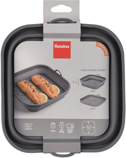 Silicone Air Fryer Basket Metaltex 21.5 cm Collapsible Grey 222193