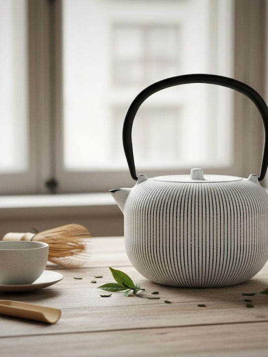 Salt & Pepper Sencha Cast Iron White Teapot 700ml