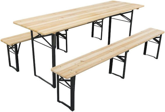Picknick Zusammenklappbar Tisch 180x60x75 Schwarz Picknick Zusammenklappbar Tisch 180x60x75 Schwarz