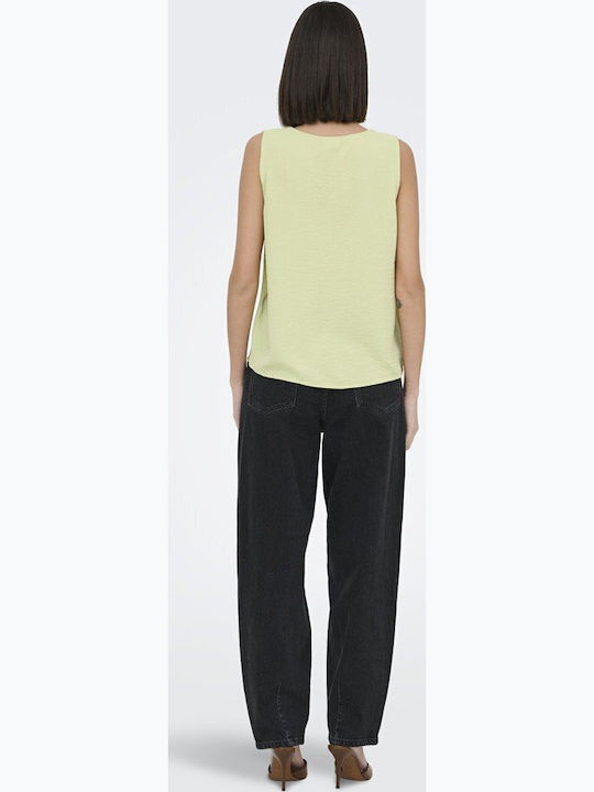 Women's Sleeveless Blouse with V-Neckline Green