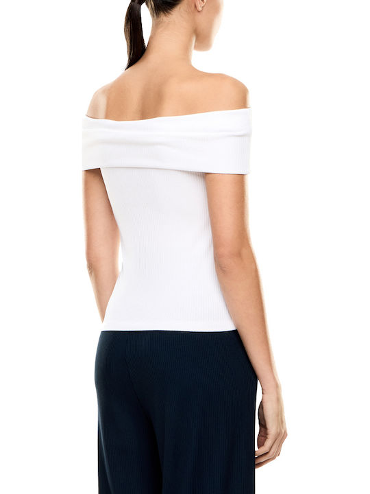Emporio Armani Bluza Damă Cu Umerii Goi Fără Mâneci Albă