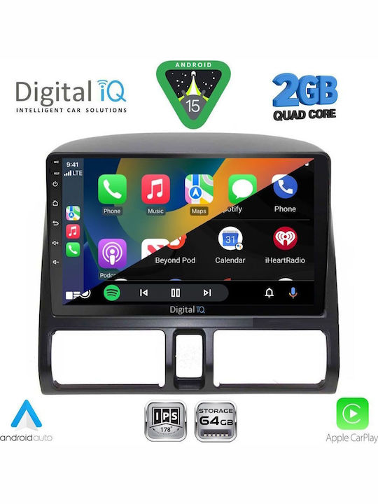 Digital IQ Car Audio System for Honda CR-V 1996-2006 with Clima (Bluetooth/USB/WiFi/GPS/Apple-Carplay/Android-Auto) with Touch Screen 9"