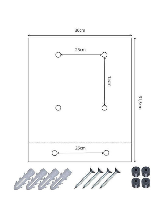 Saska Garden Γραμματοκιβώτιο Πολυκατοικίας Inox σε Ροζ Χρώμα 36x9x31.3cm