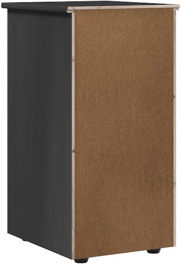 Office Storage Drawer from Solid Wood with Wheels Grey 34x39x61.5cm