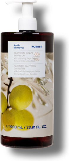 Korres Αμπέλι Σαντορίνης Αφρόλουτρο σε Gel με AHA & Άρωμα Αμπέλι Σαντορίνης 1000ml