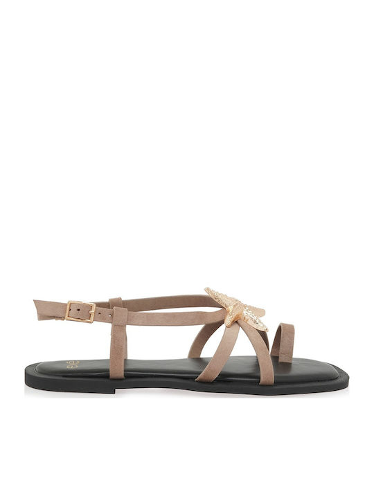 Women's Beige Flat Sandals