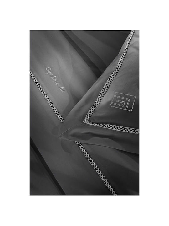 Guy Laroche Bettbezug-Set Baumwollsatin King Size mit 2 Kissenbezügen 260x260 Blend Anthracite