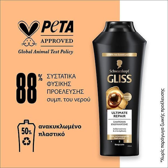 Gliss Șampon Reconstrucție/Hrană și Strălucire pentru Păr Deteriorat 400ml