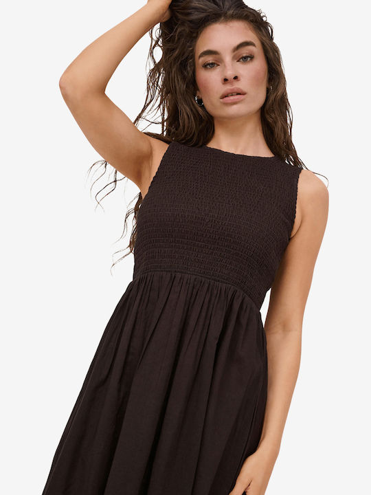 Summer Midi Dress Brown