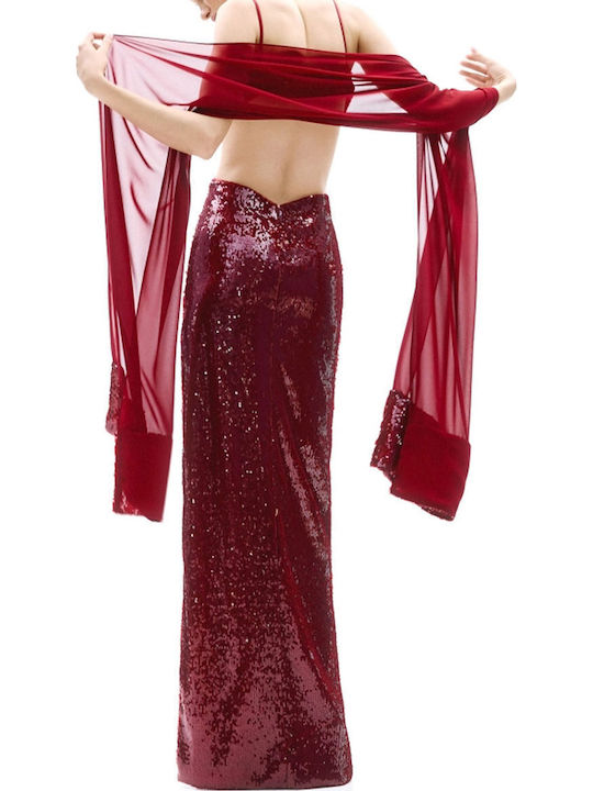 Maxi Abendkleid Off-Shoulder Burgundisch A4785 Wein