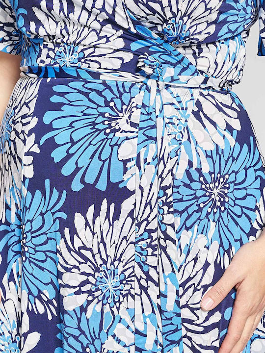 Rochie De Vară Pentru Femei Midi Wrap-Around Cu Volane Albă