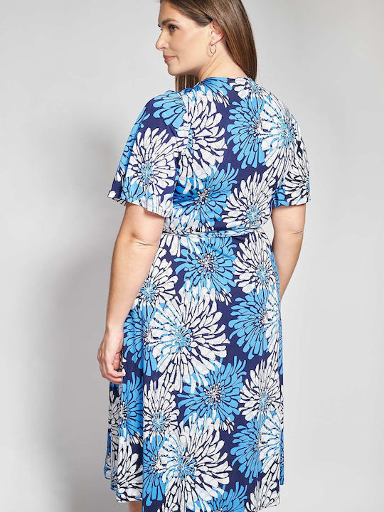 Rochie De Vară Pentru Femei Midi Wrap-Around Cu Volane Albă