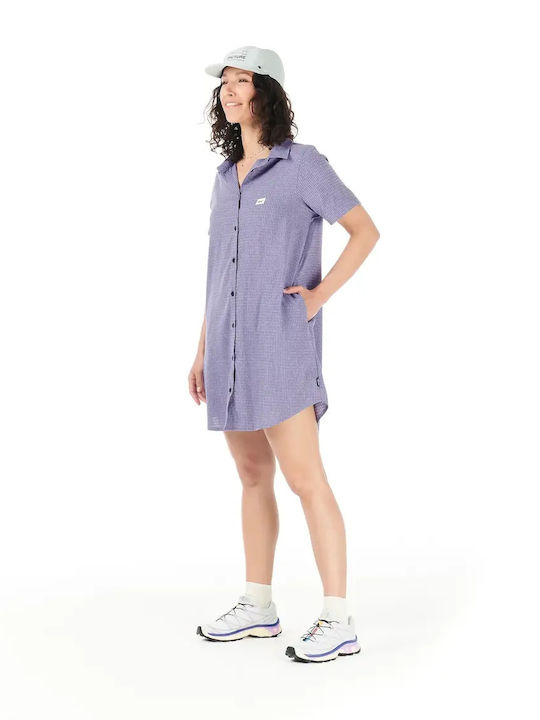 Sommer Mini Hemdkleid Lila Haze