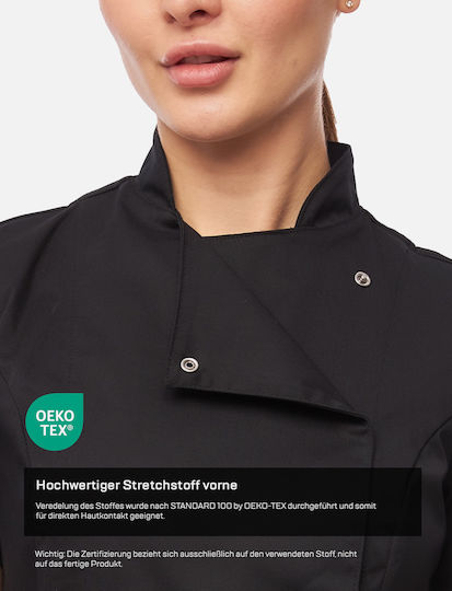 strongAnt Chef Jacket Female Black With Long Sleeve