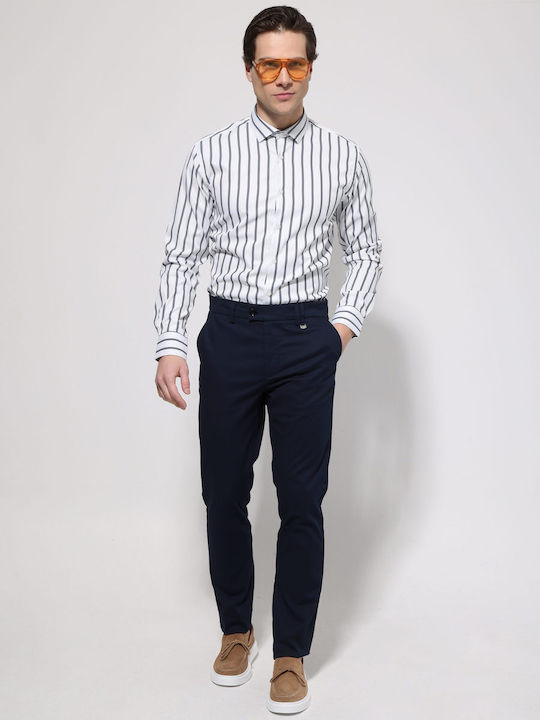 Men's Chino Slim Fit Blue Trousers