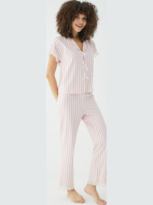 Set Pijamale Dama De Vară Pudră