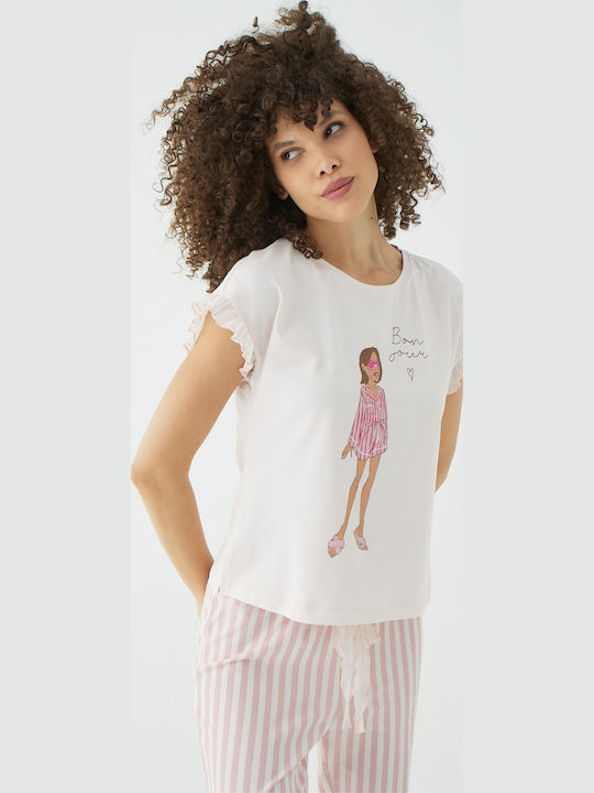 Set Pijamale Dama De Vară Pudră
