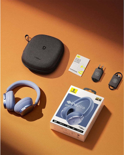 Baseus Inspire XH1 Wireless / Wired Over Ear Headphones with 100 Hours Playing Time and Quick Charge Twilight Blue