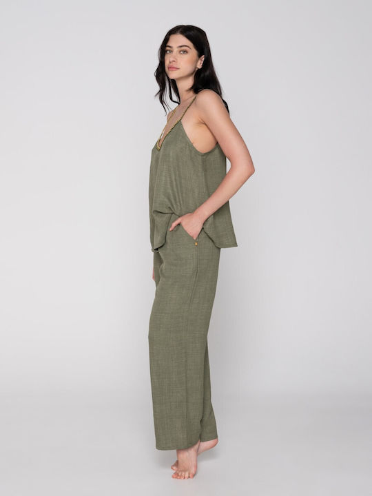 Luna Summer Women's Pyjama Blouse Khaki