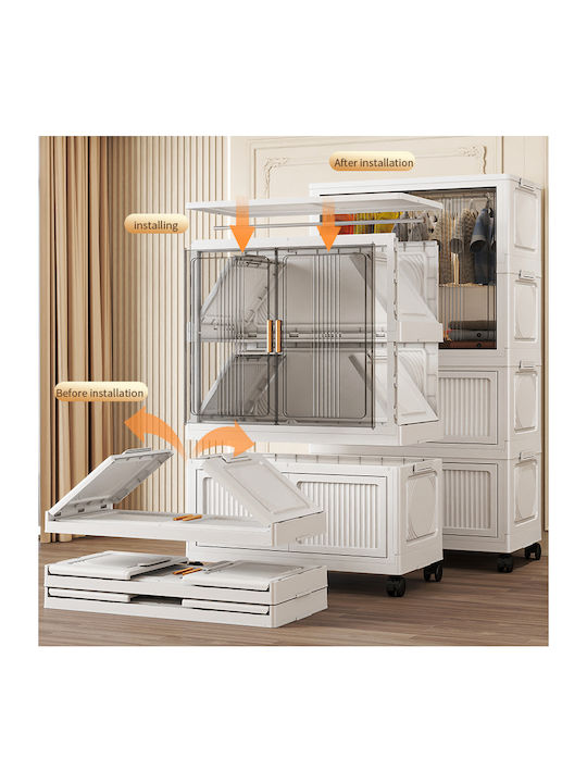 Double Door White Wardrobe 55x33x117.3cm