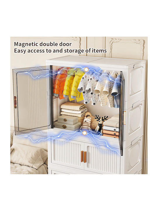 Double Door White Wardrobe 55x33x117.3cm