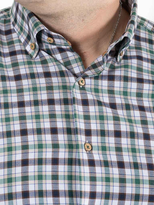 Long Sleeve Shirt Regular Fit Checked Green