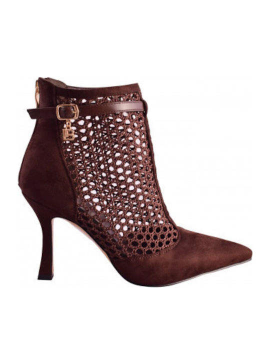 Stiefeletten Damen mit Absatz Höhe Braun