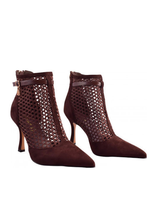 Stiefeletten Damen mit Absatz Höhe Braun