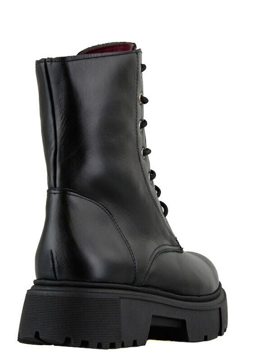 Leather Women's Combat Boots Black