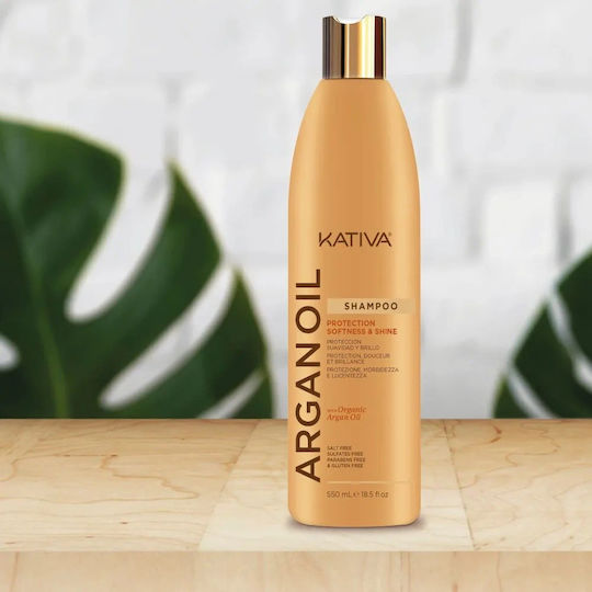 Kativa Argan Oil Σαμπουάν Λάμψης για Όλους τους Τύπους Μαλλιών 355ml