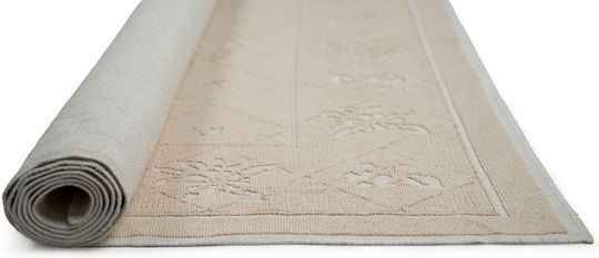 Tzikas Carpets Flora 061 119 Summer Bedroom Rug Sets Cotton Ecru 3 Pieces