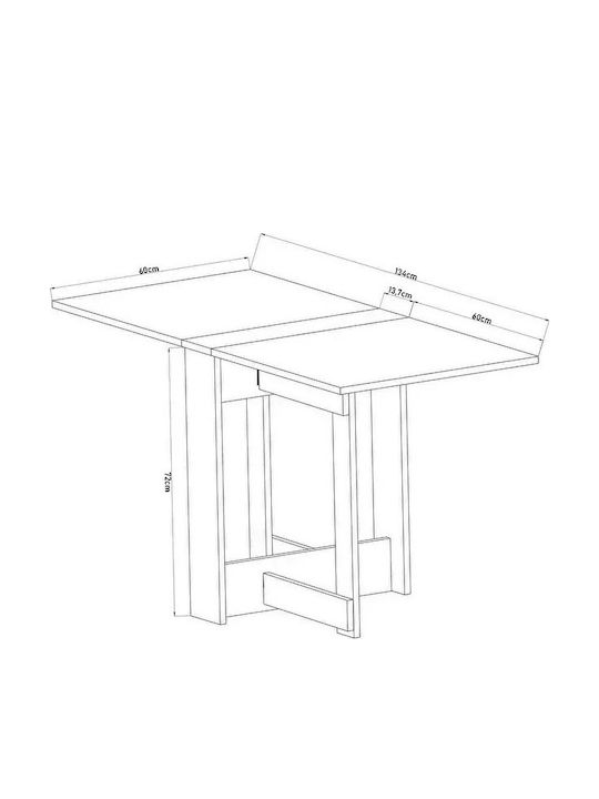 SteweHome Ausziehbarer Küchentisch mit Regal Funktional & Elegant Walnuss 134x60x72cm
