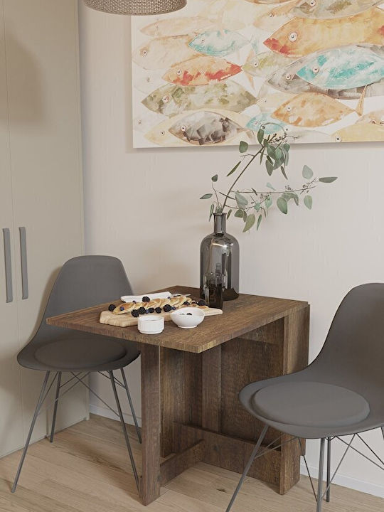 SteweHome Ausziehbarer Küchentisch mit Regal Funktional & Elegant Walnuss 134x60x72cm