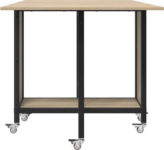 Трапезна Маса Дървена Бежова 130x80x76.5см
