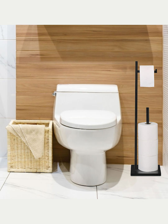 Relaxdays Bamboo Καλαθάκι Μπάνιου Μαύρο