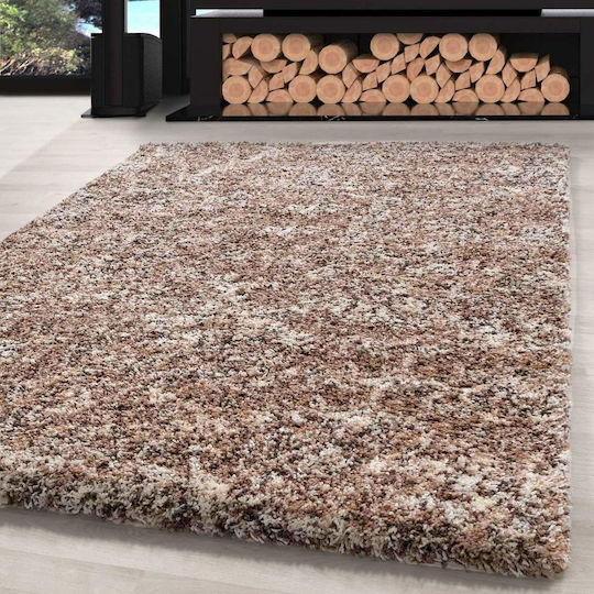 Lanudo 4500A Set Shaggy Covoare pentru dormitor Beige 3buc