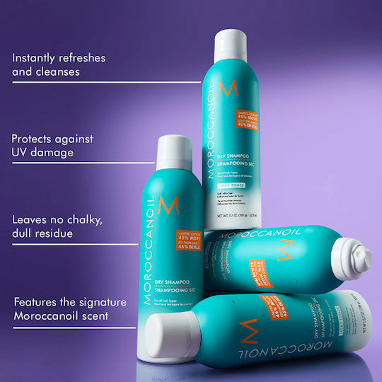 Moroccanoil Dry Shampoo Light Tones Ξηρό Σαμπουάν Όγκου & Λάμψης για Όλους τους Τύπους Μαλλιών 323ml