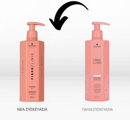 Schwarzkopf Fibre Clinix Fortify Σαμπουάν Αναδόμησης/Θρέψης & Λείανσης 300ml