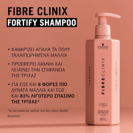 Schwarzkopf Fibre Clinix Fortify Σαμπουάν Αναδόμησης/Θρέψης & Λείανσης 300ml